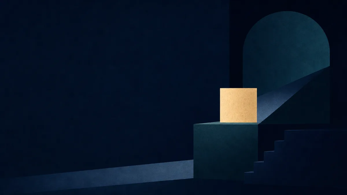 One brightly lit shape surrounded by darkness One brightly lit shape surrounded by darkness