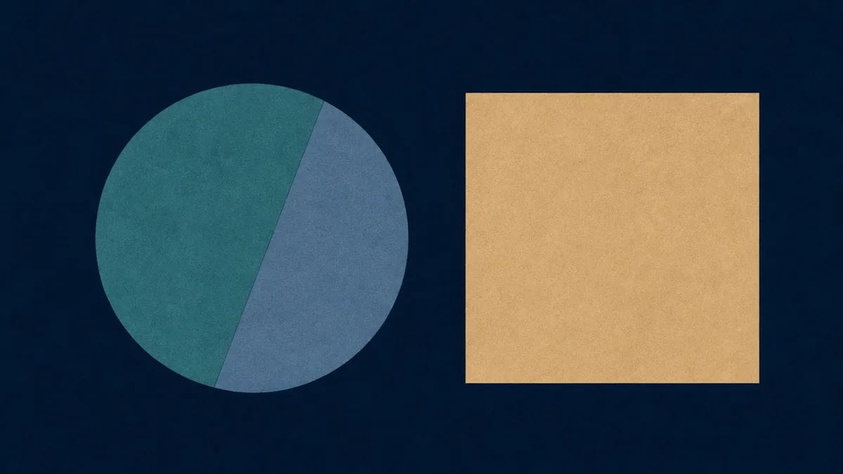 A circle with a radial line beside a plain rectangle A circle with a radial line beside a plain rectangle