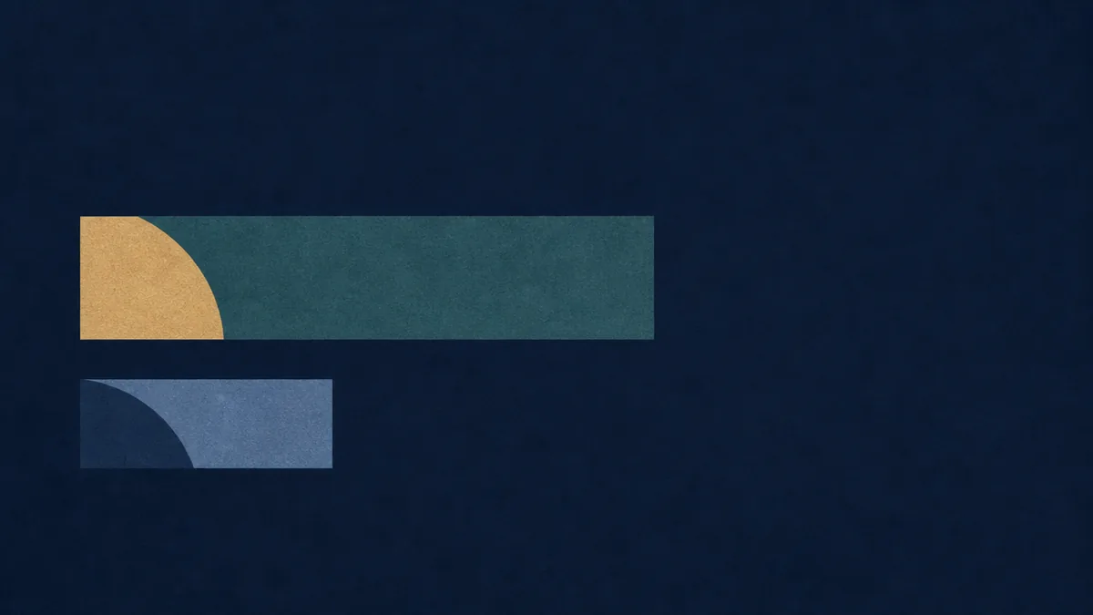 A long bar above a much shorter one A long bar above a much shorter one