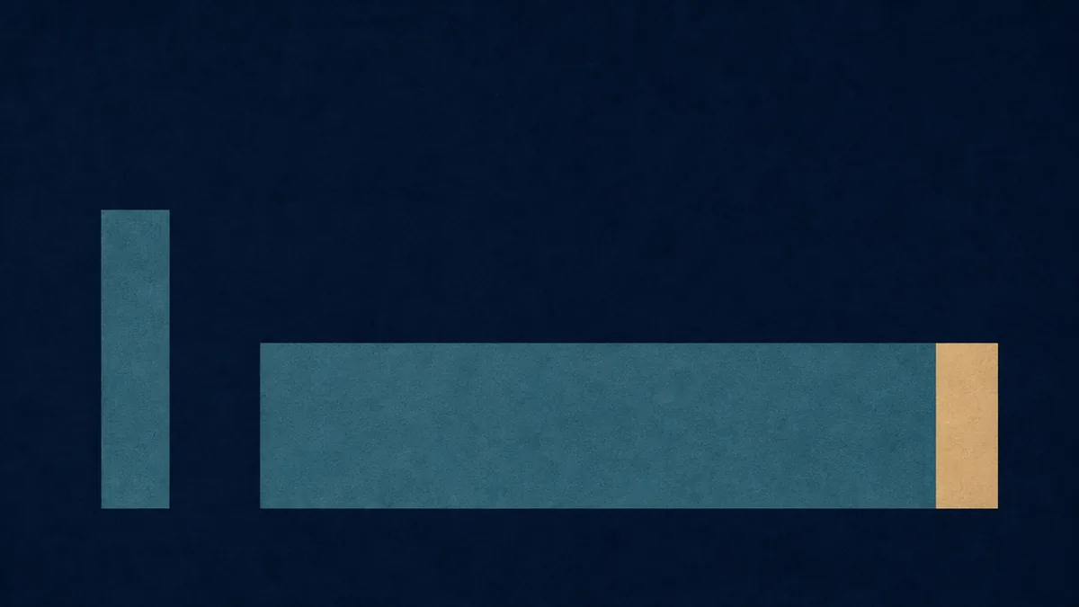 Two identical bars, one stretched far wider than the other